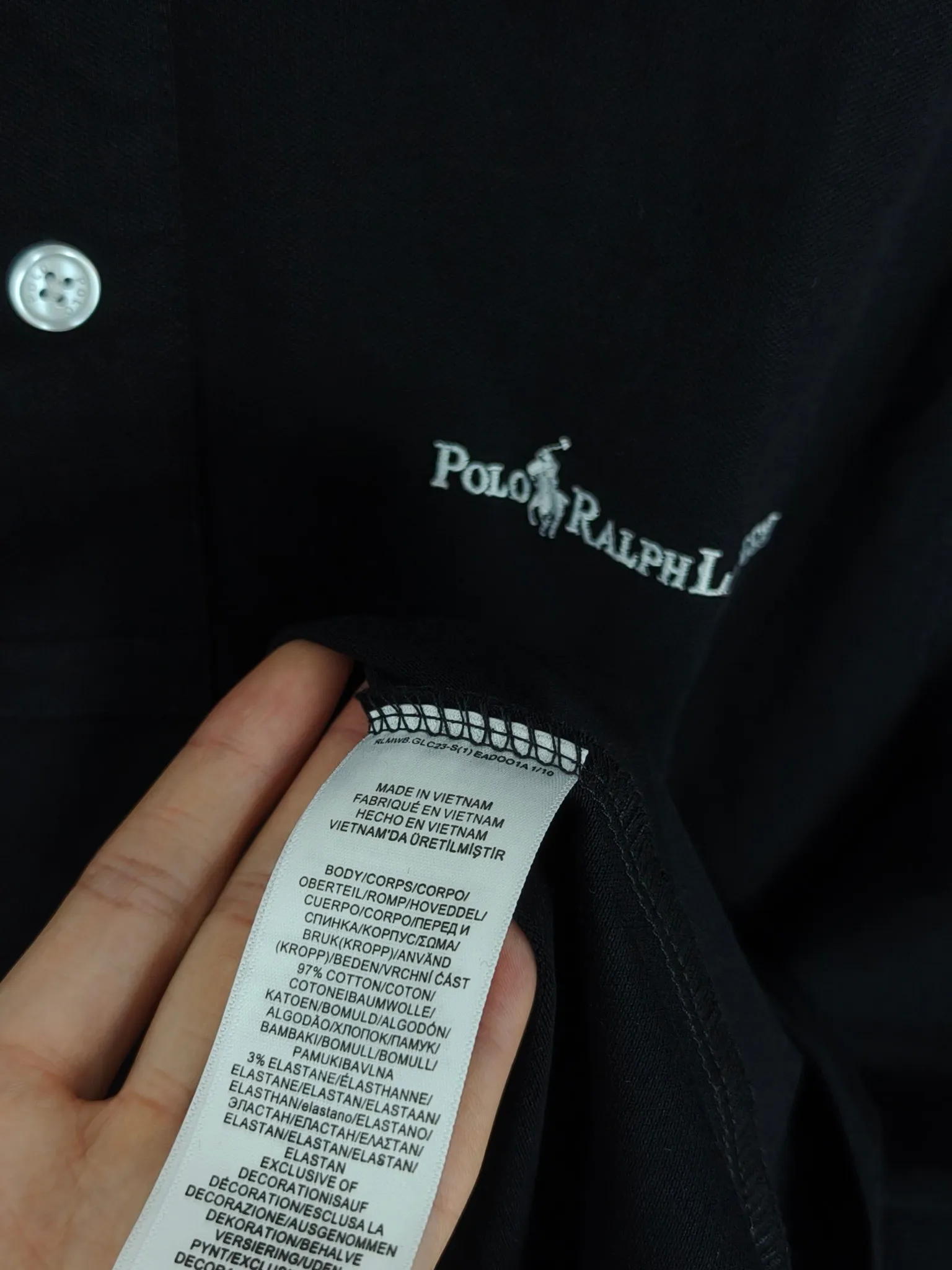 P190 Real shot quality high version of Ralph Lauren RL pony classic embroidered polo shirt short-sleeved high-end quality complete with three labels, comfortable and breathable, classic and simple, exquisite and fashionable, details showing high-end quality Color: black white navy blue Size: M-XXL